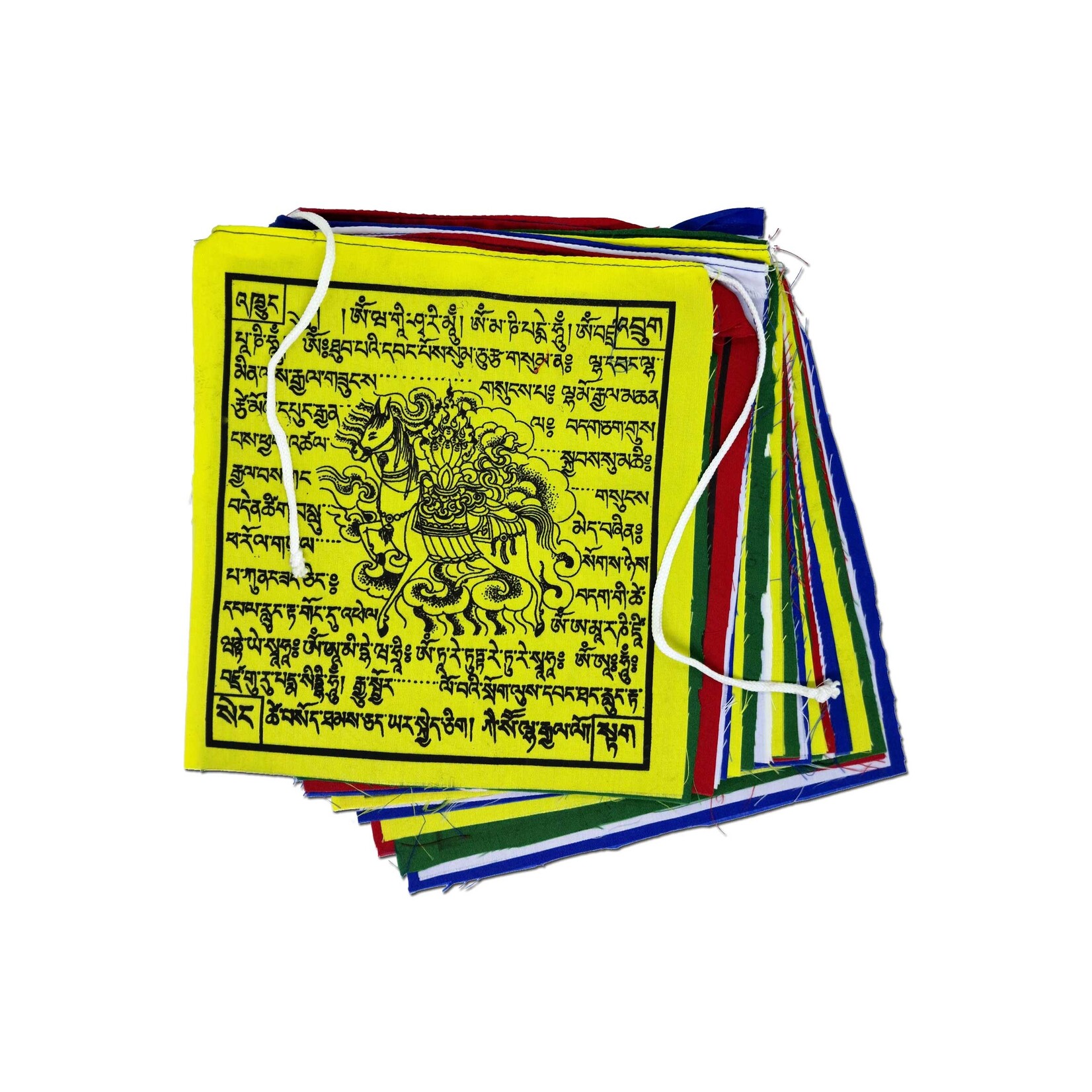 Tibetische Gebetsfahnen aus Baumwolle Premium Qualität 20 x 20 cm, 5 Meter