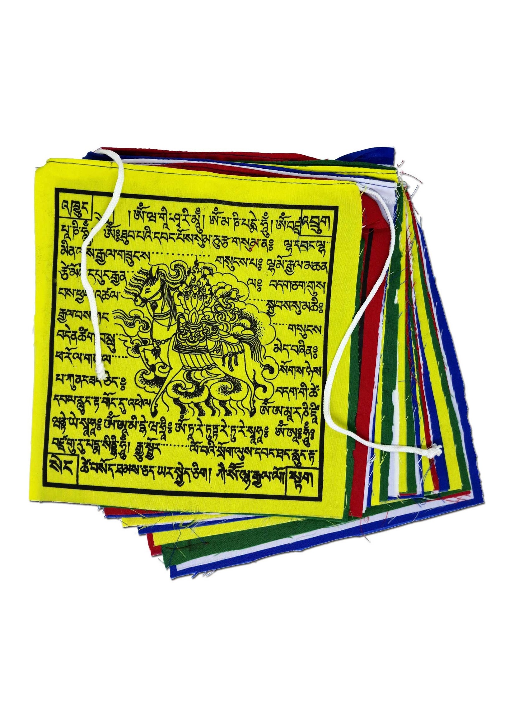 Bandiere di preghiera tibetane, cotone, qualità premium, 20 x 20 cm, 5 metri