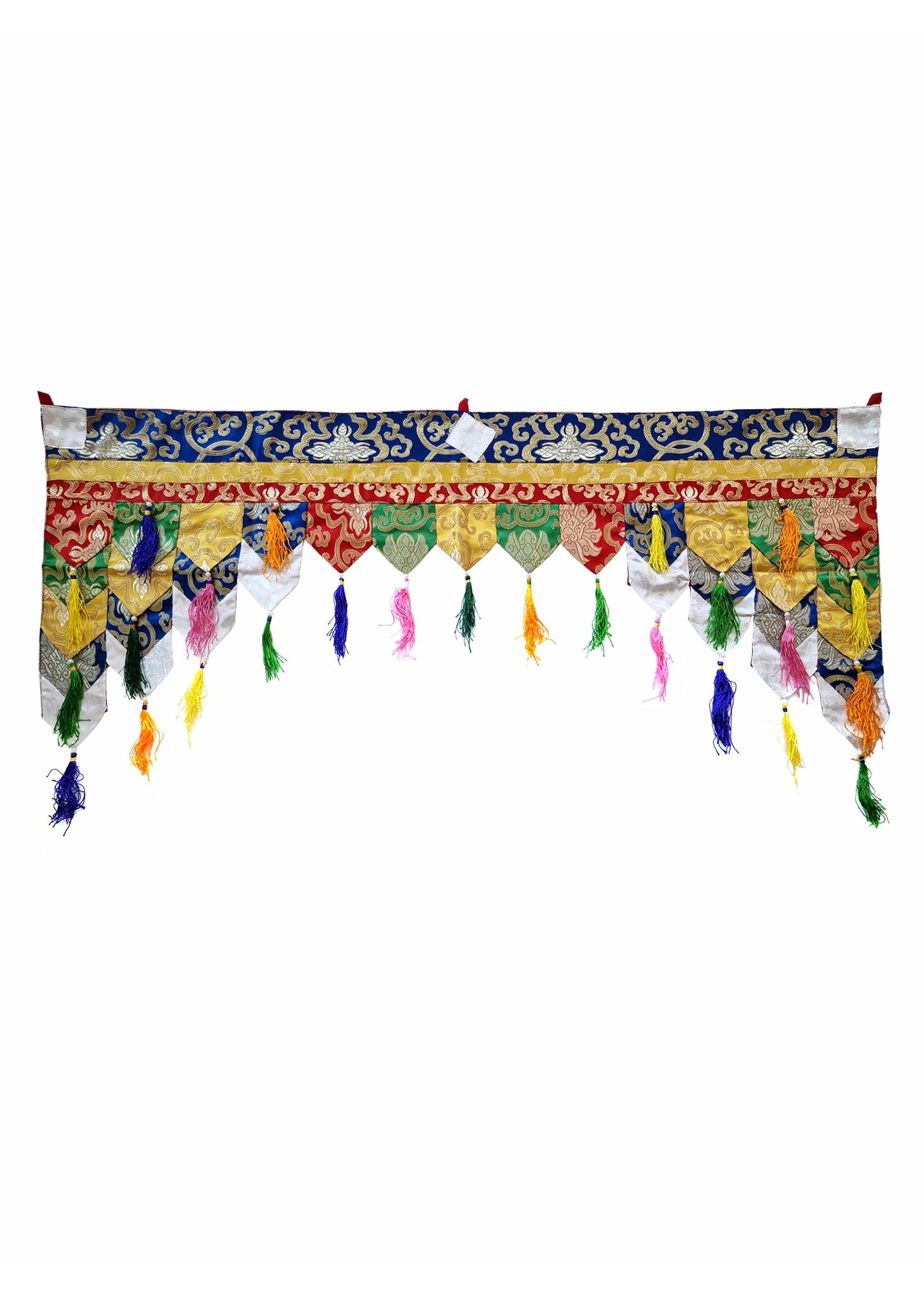 Rideau tibétain Shambu pour porte et fenêtre en brocart patchwork