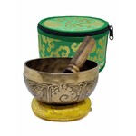 Tibetan Brass Singing Bowl Shiney, 4-Piece-Set, Ø 12 - 13cm