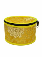 Round Silk Brocade Gift Box, Yellow