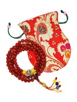 Perles de prière tibétaines Mala en cornaline avec espaceurs Mani Mantra et Bouddha