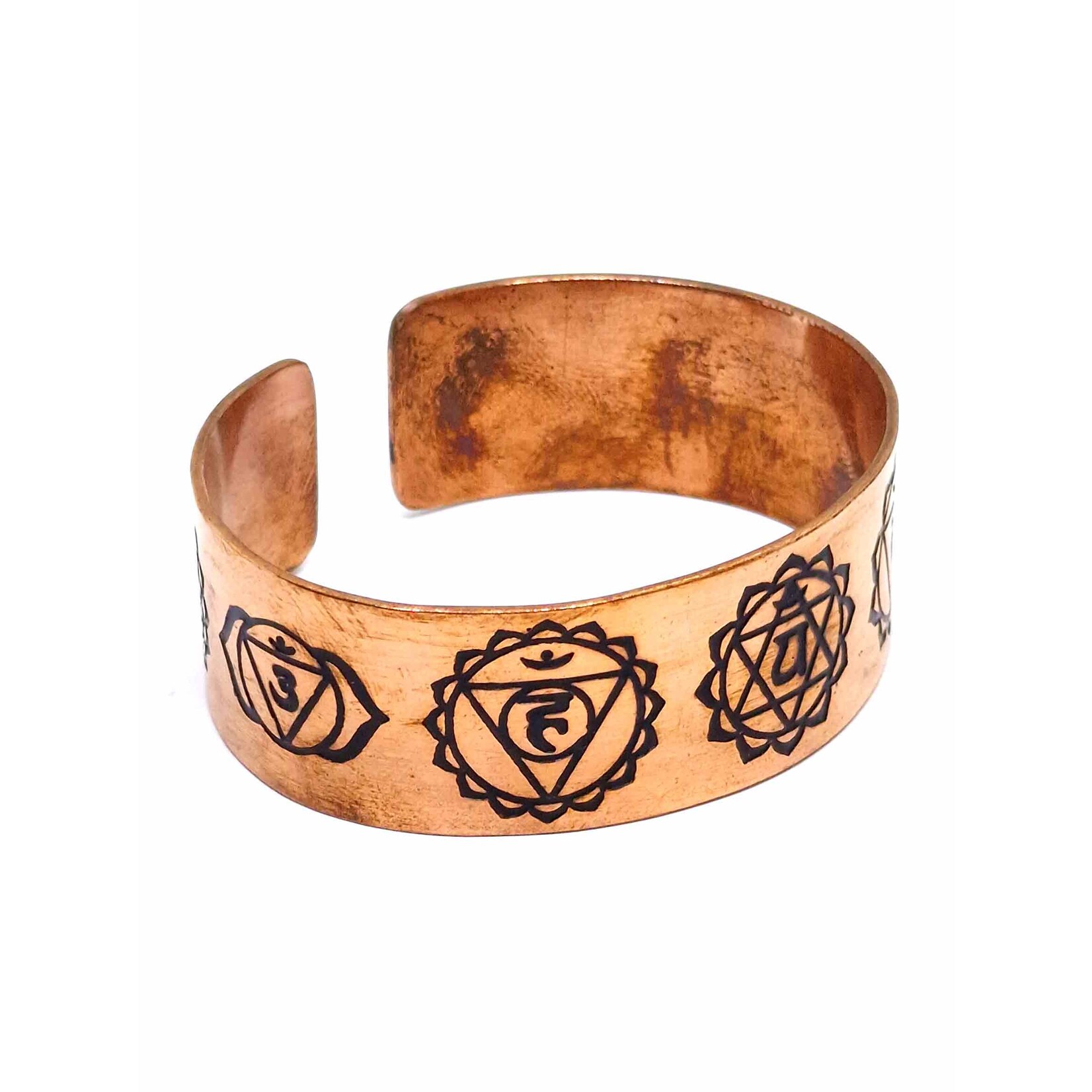 Bracelet en cuivre fait à la main avec 7 chakras