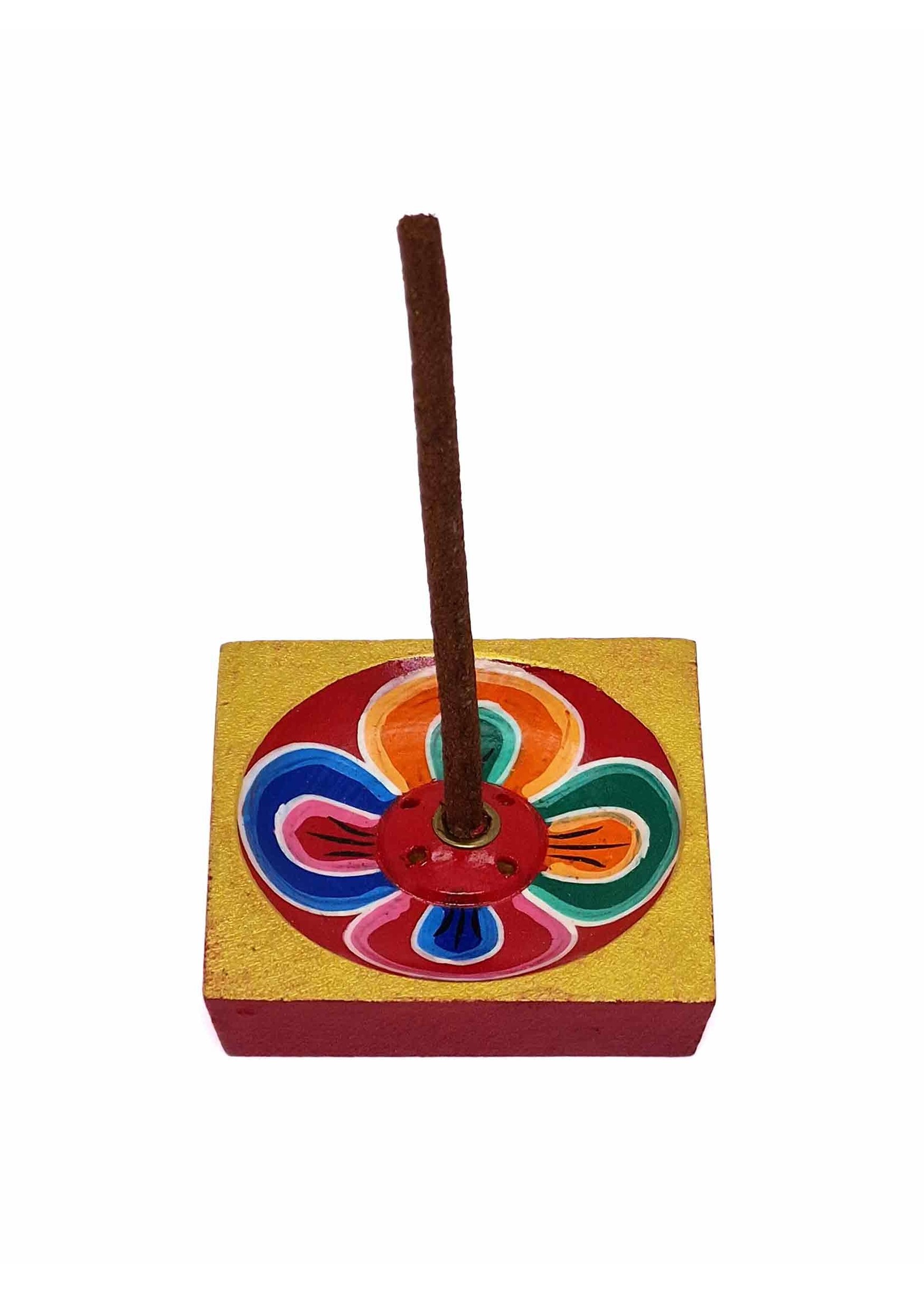 Tibetan Wooden Incense Holder Flower