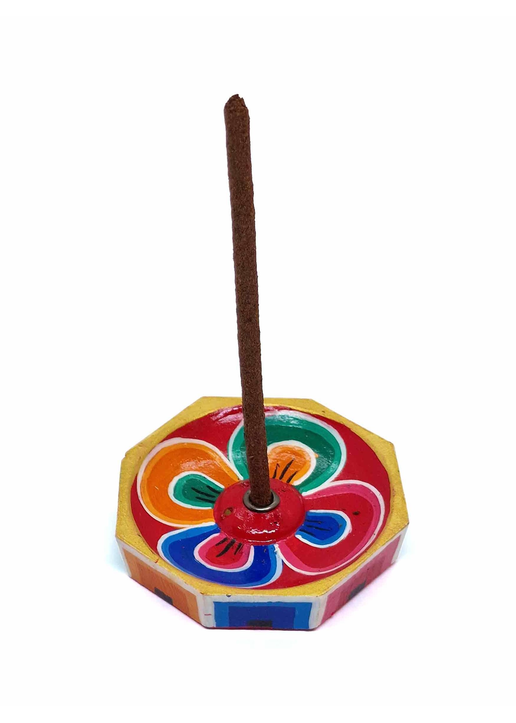 Wooden Incense Holder Lotus Octagon