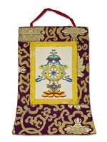 Thangka tibetano "8 segni di buon auspicio", mini