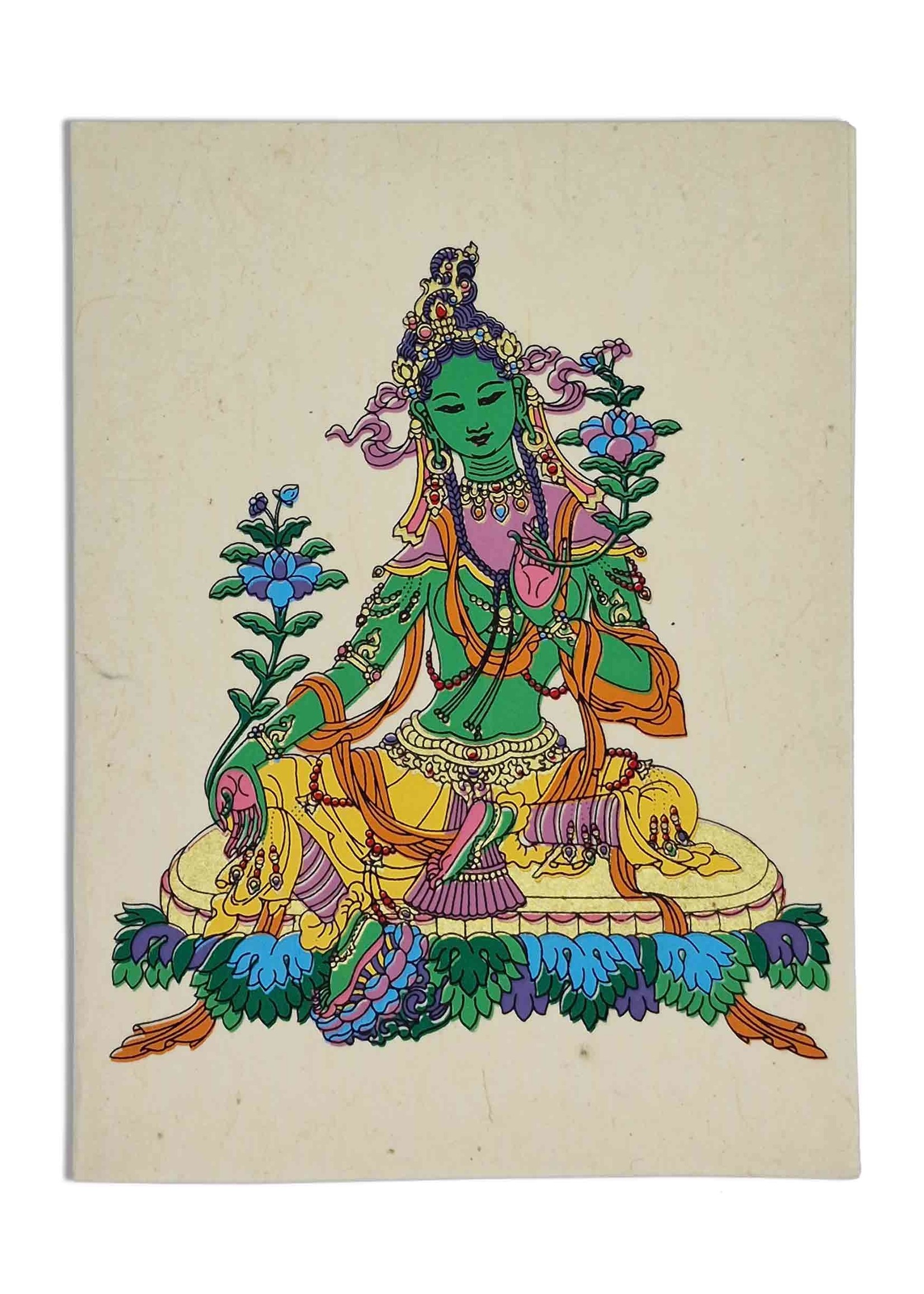 Carte de vœux tibétaine Tara verte