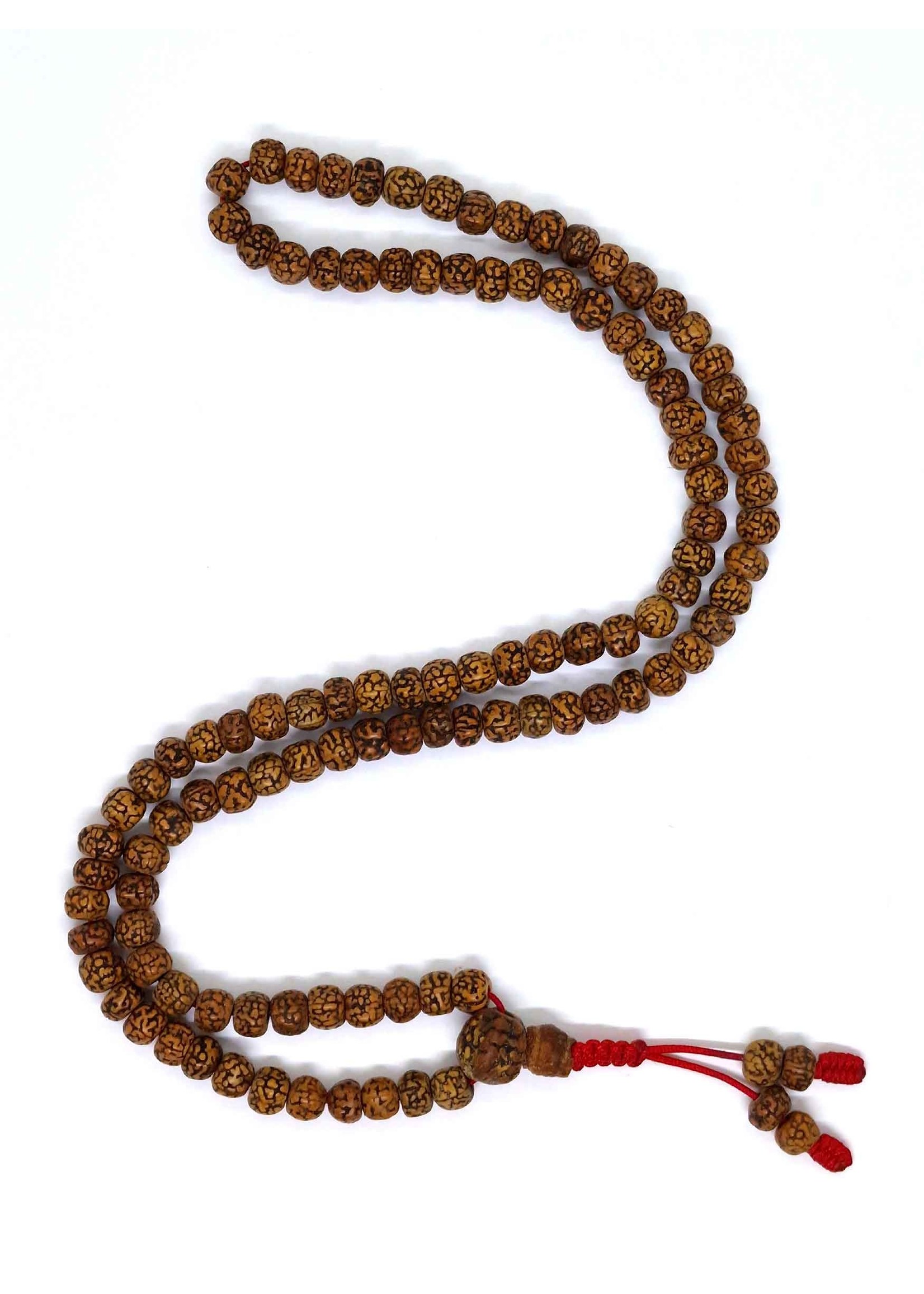 Perline di preghiera tibetane - perline Rudraksha strofinate Japa Mala
