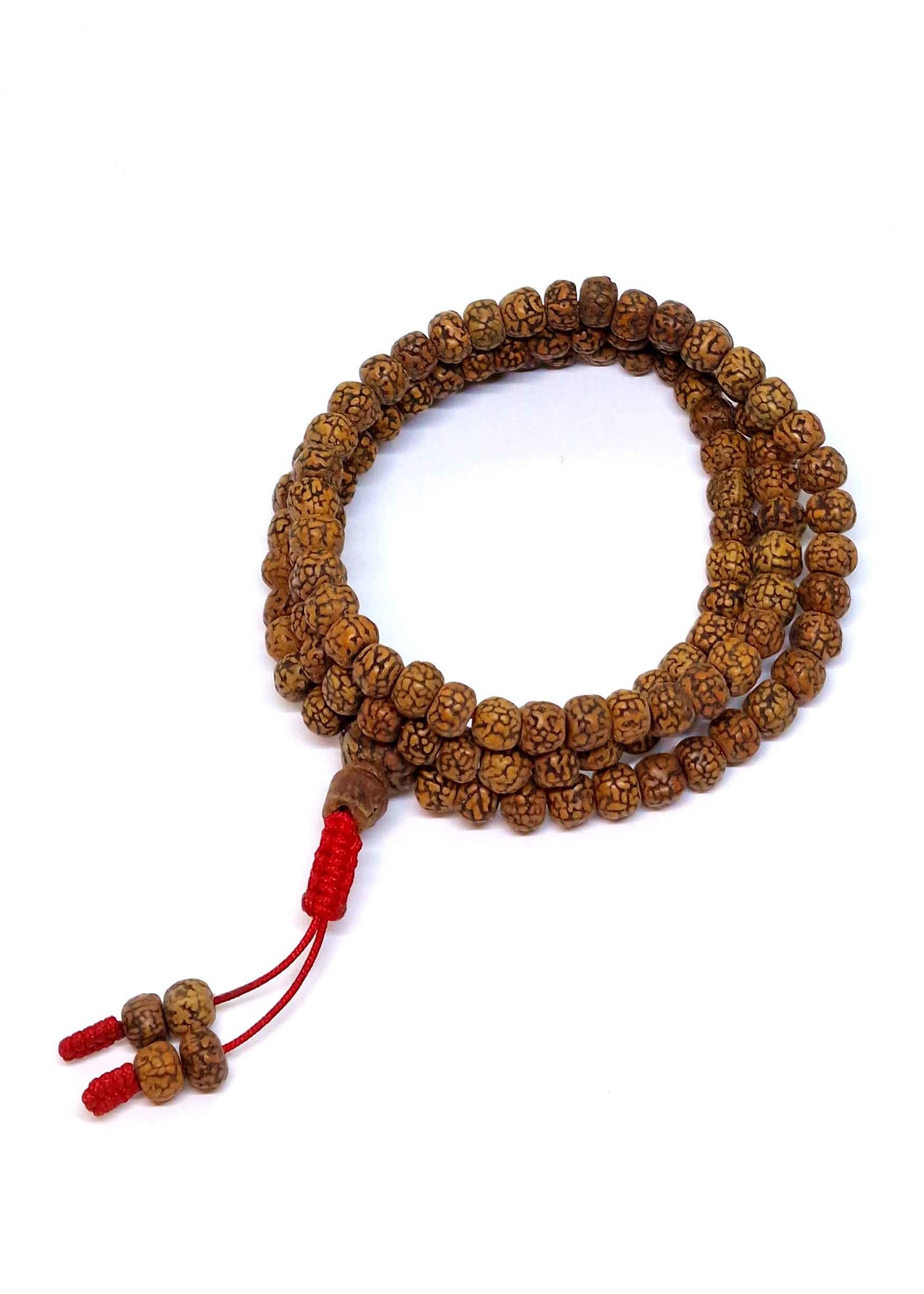 Perline di preghiera tibetane - perline Rudraksha strofinate Japa Mala
