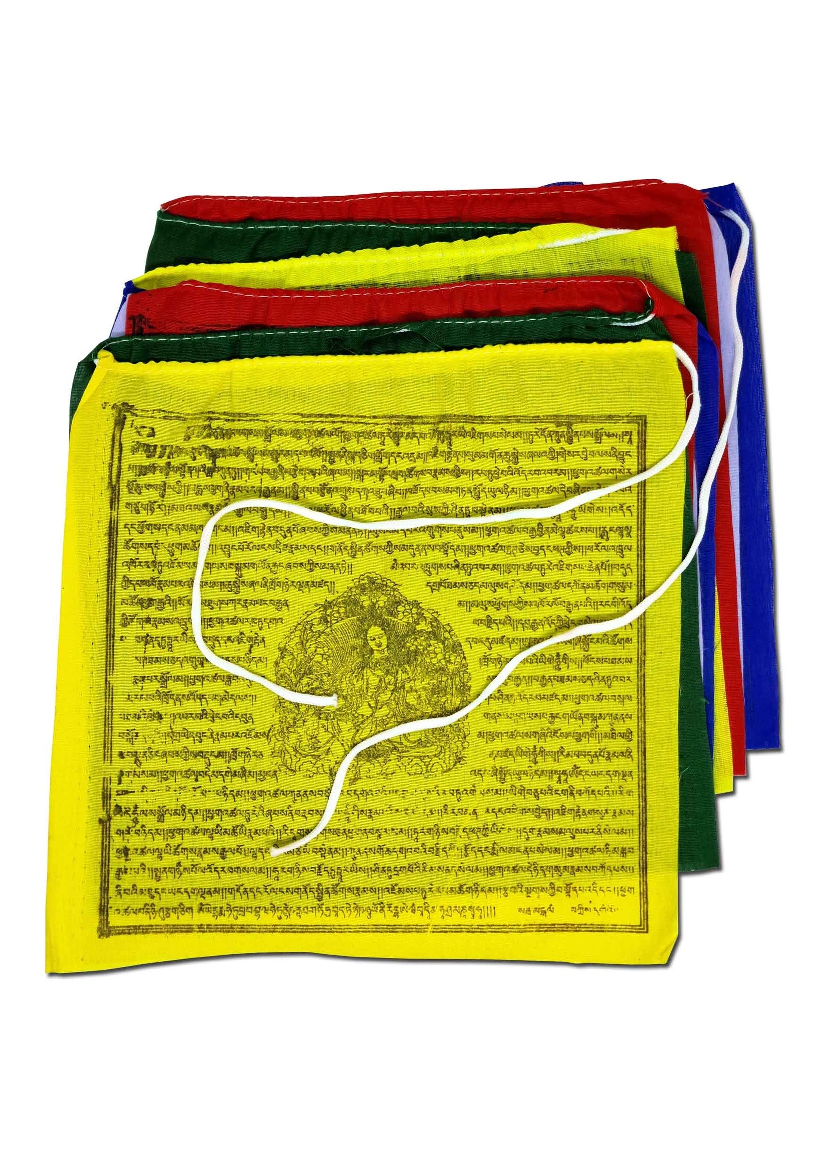 Bandiera di preghiera tibetana Dolma, cotone, 20 x 20 cm, 2 metri