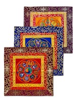 Multipurpose Silk Brocade Table Cloth, Tibetan 8 Auspicious Symbols