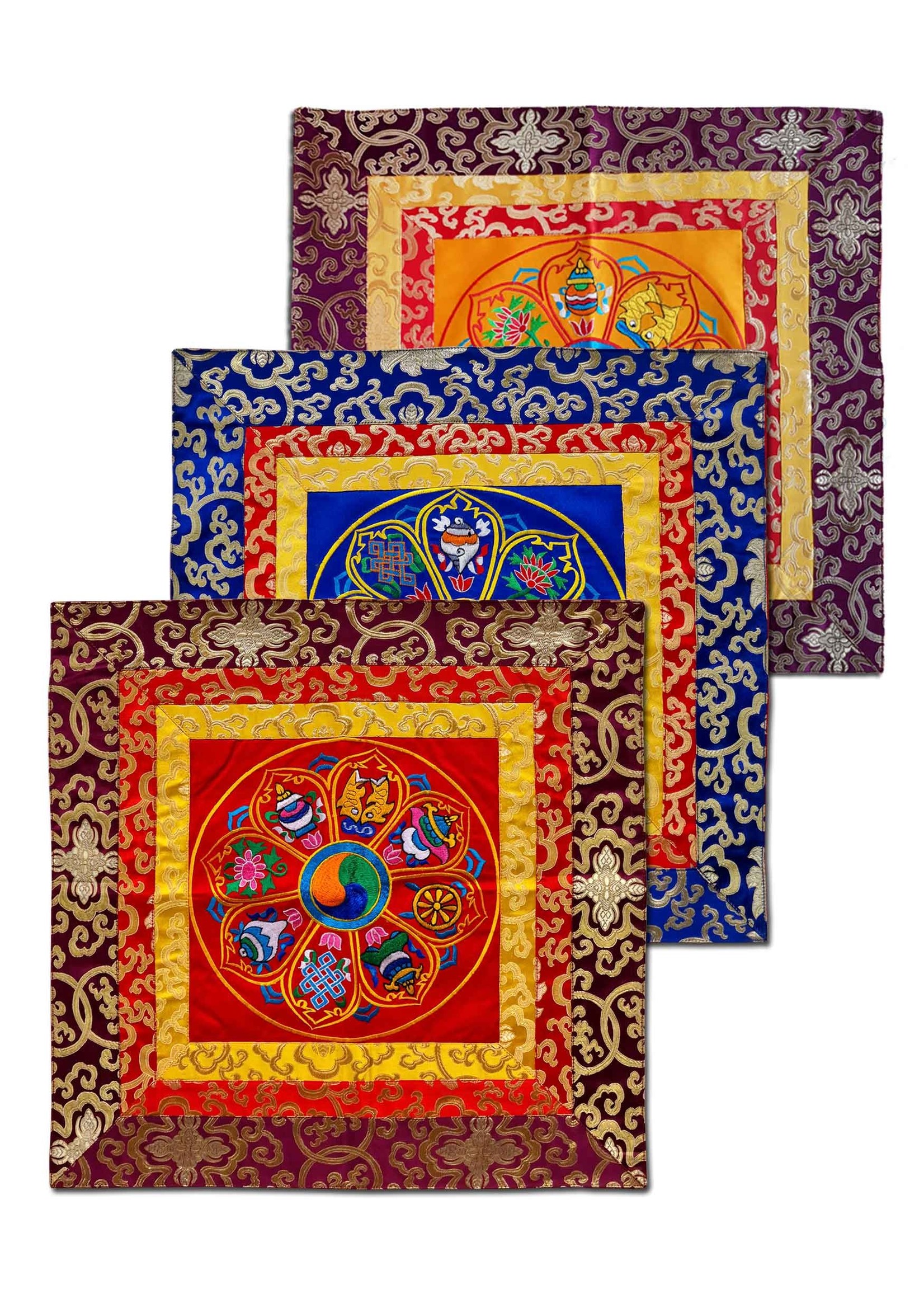 Tovaglia multiuso in broccato di seta, tibetano 8 simboli di buon auspicio
