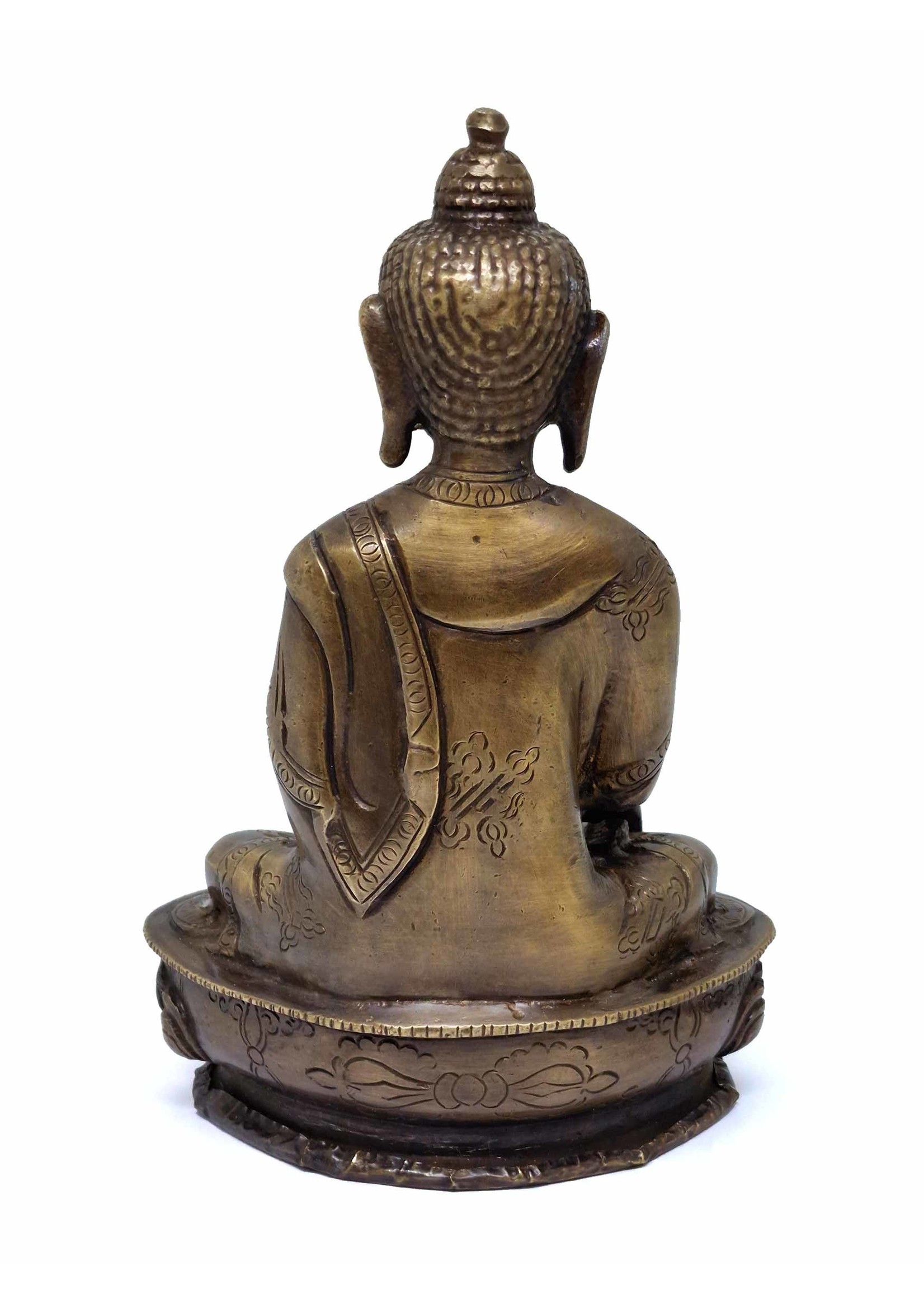 Statue Bouddha Shakyamuni, laiton et bronze, 20cm
