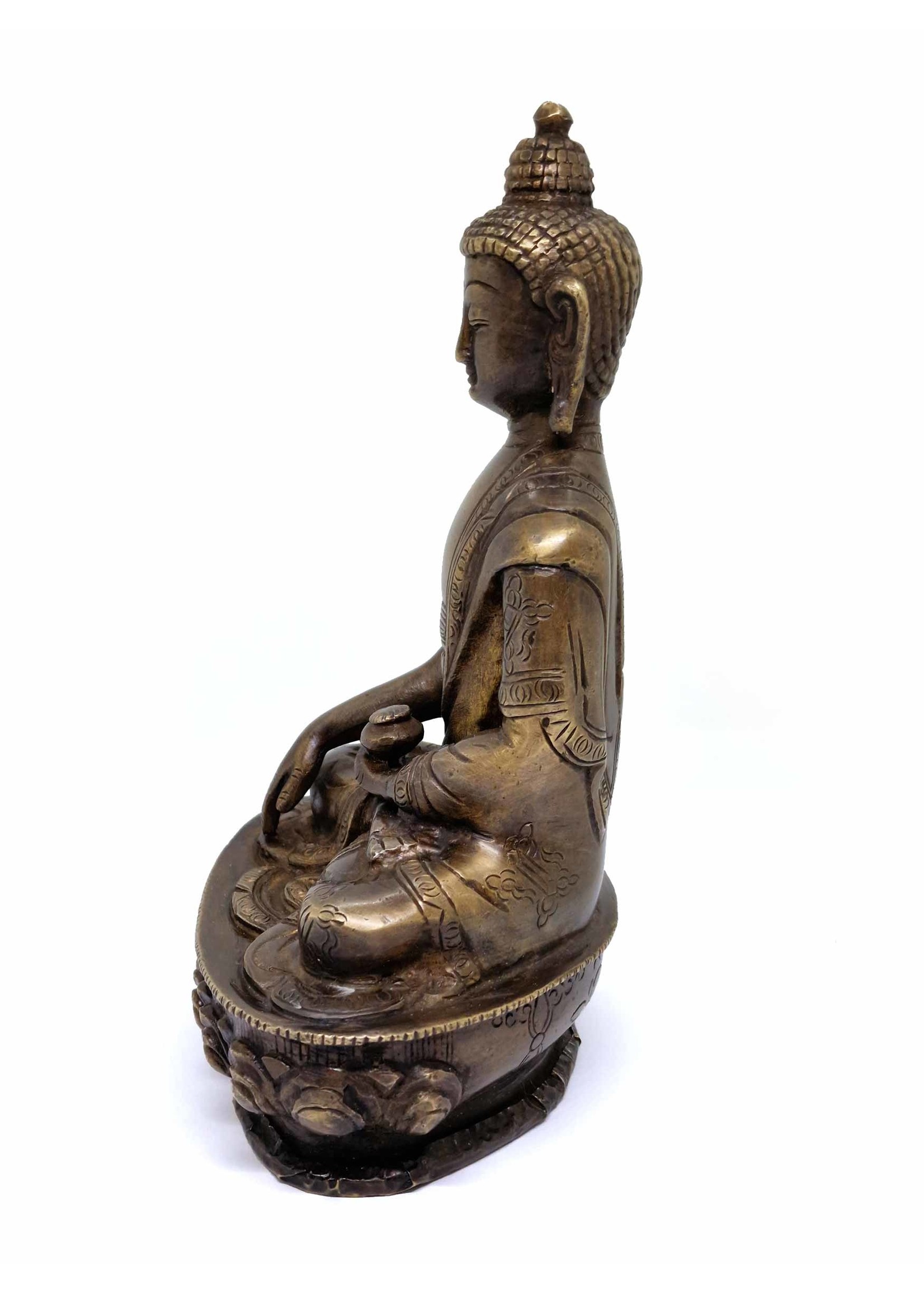 Statua Buddha Shakyamuni, ottone e bronzo