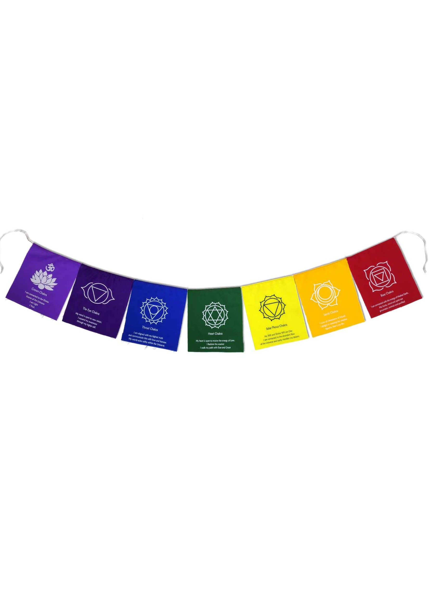 Bandiere di preghiera tibetane 7 chakra