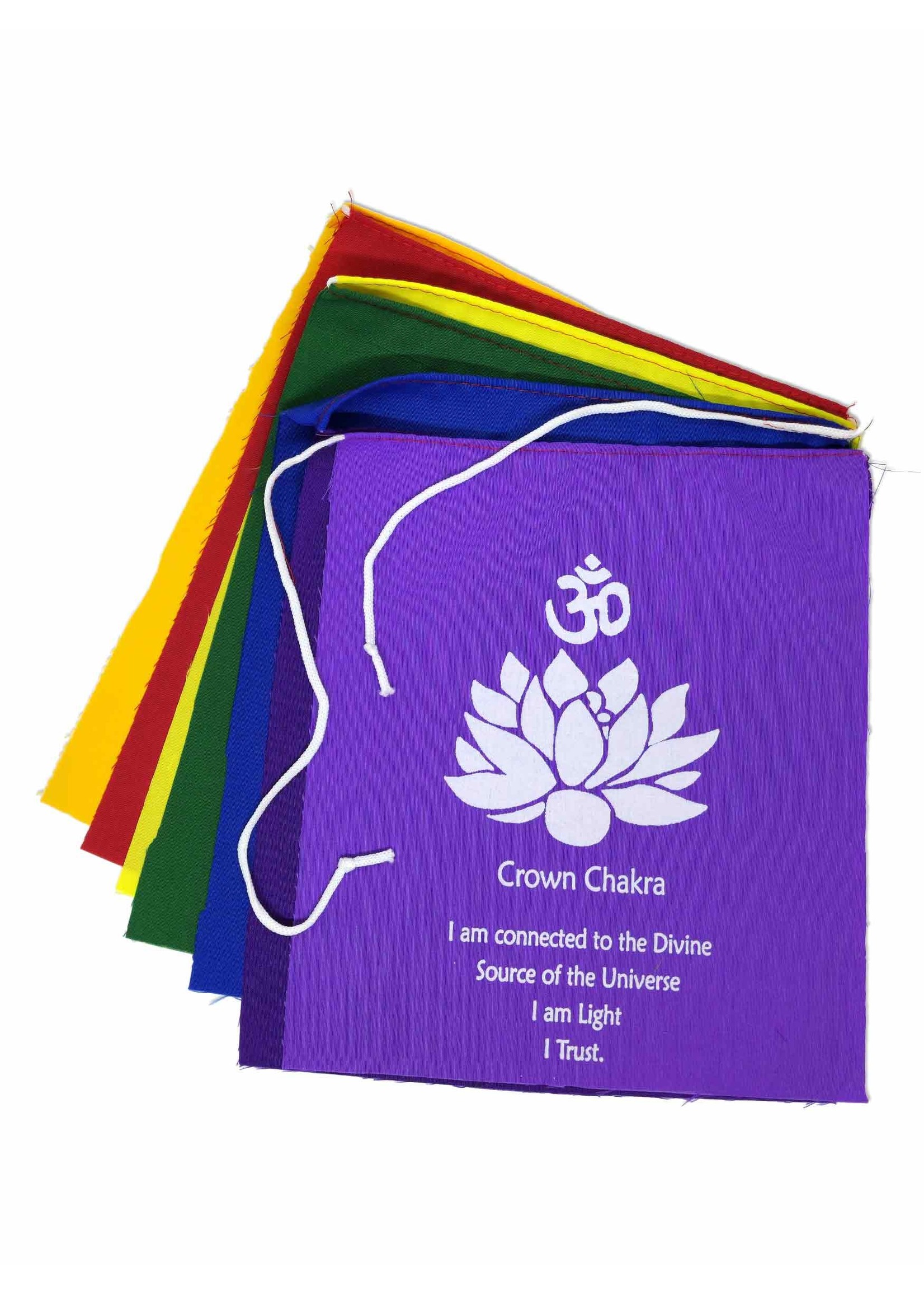 Bandiere di preghiera tibetane 7 chakra