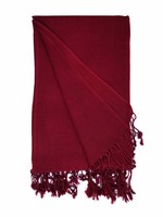 Châle Pashmina Tibétain Méditation, Pashmina en soie, bordeaux