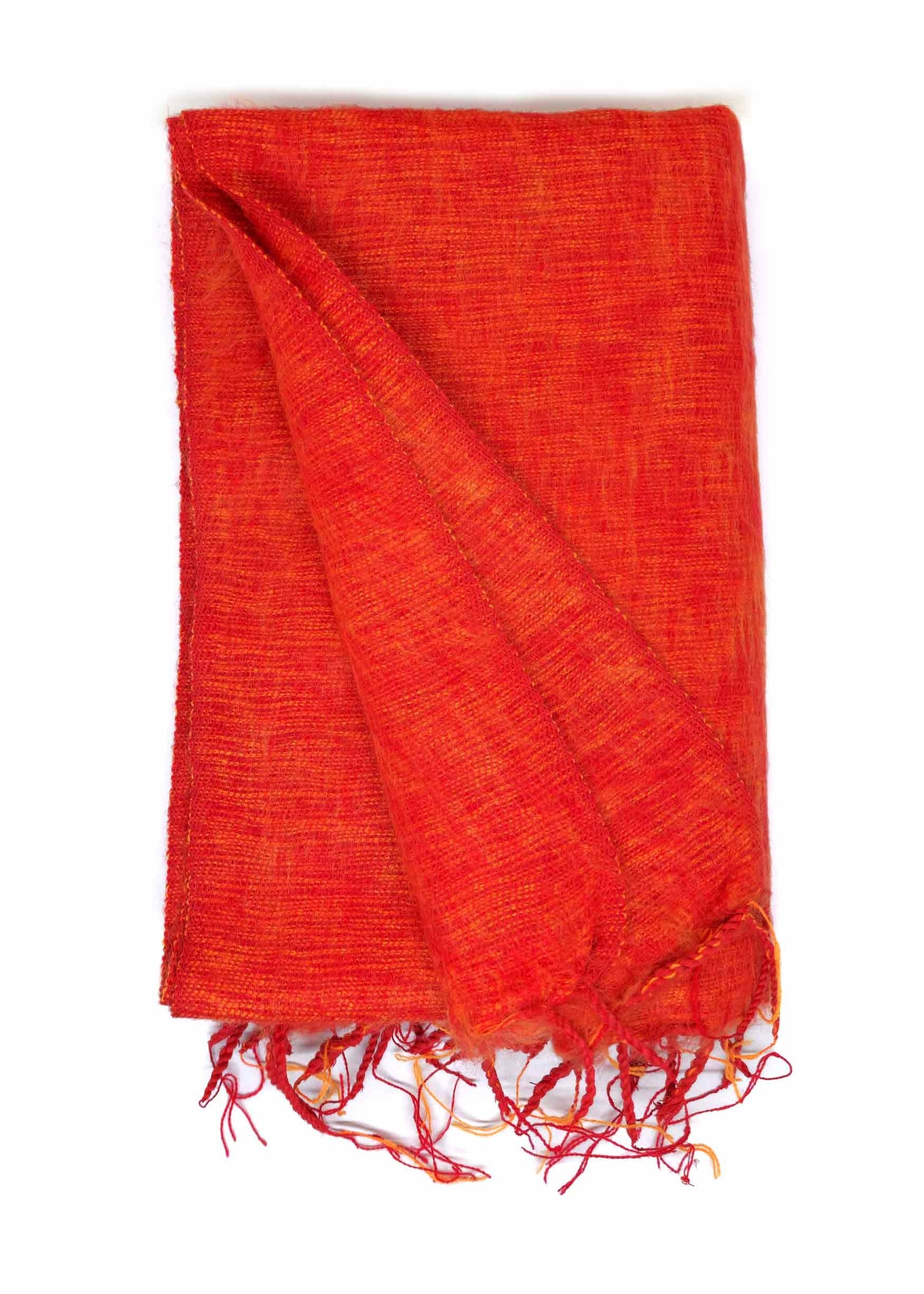 Tibetan Meditation Shawl, orange
