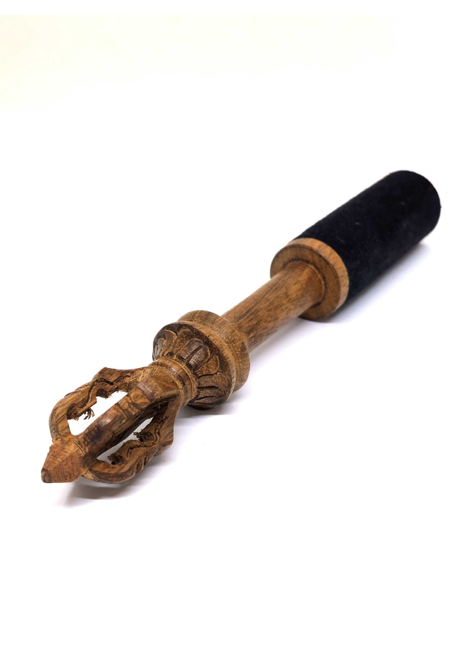 Maillet en bois pour bols chantants avec Dorje sculpté à la main