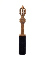 Wooden Mallet For Singing Bowls With Hand Carved Dorje