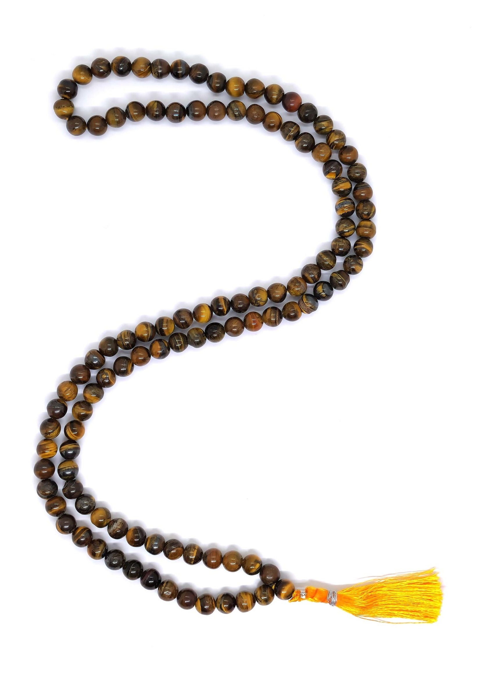 Tiger Eye Prayer Beads | Tiger Eye Mala | Tiger Eye Tassel Necklace