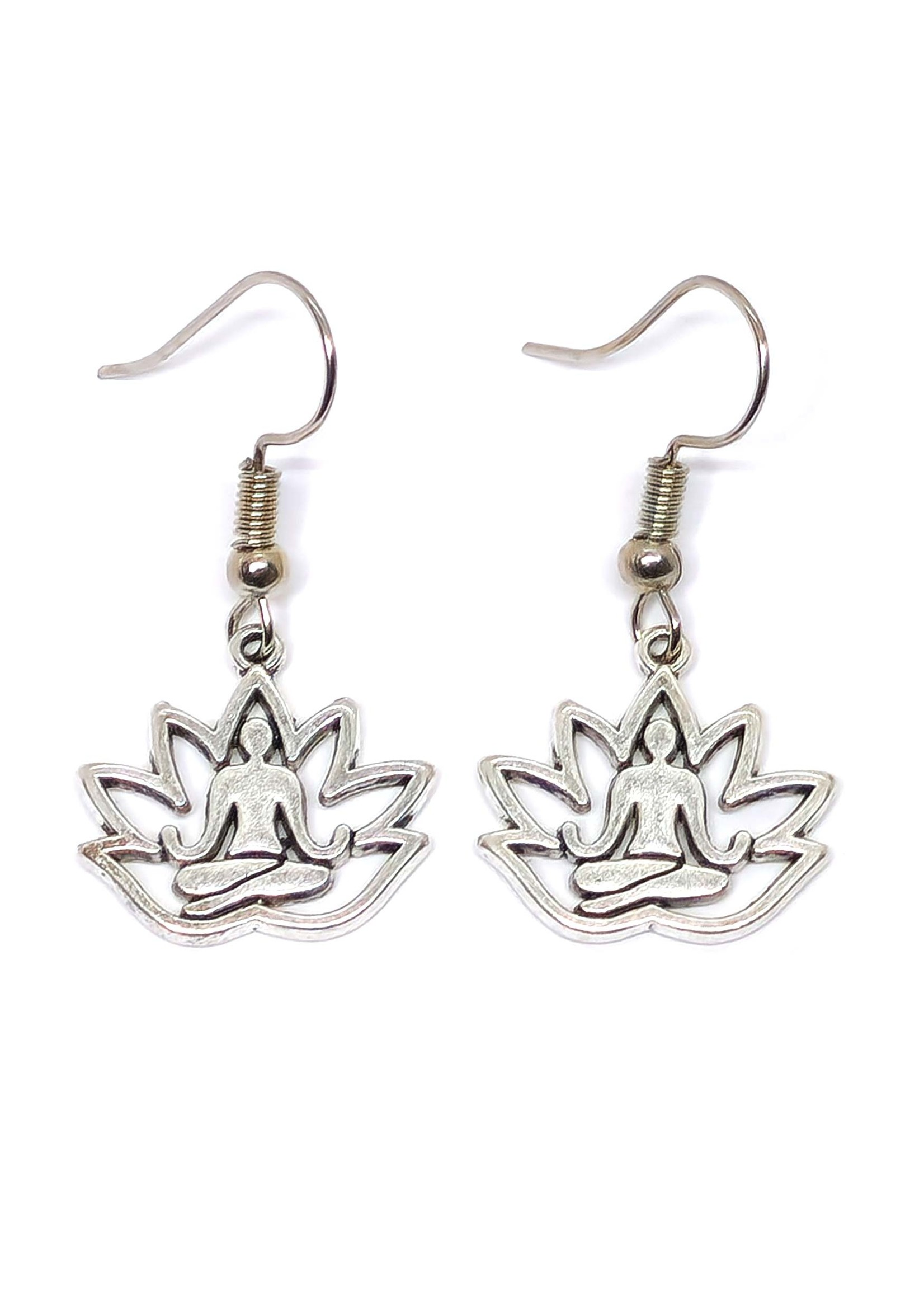Boucles d'oreilles tibétaines Yoga Lotus