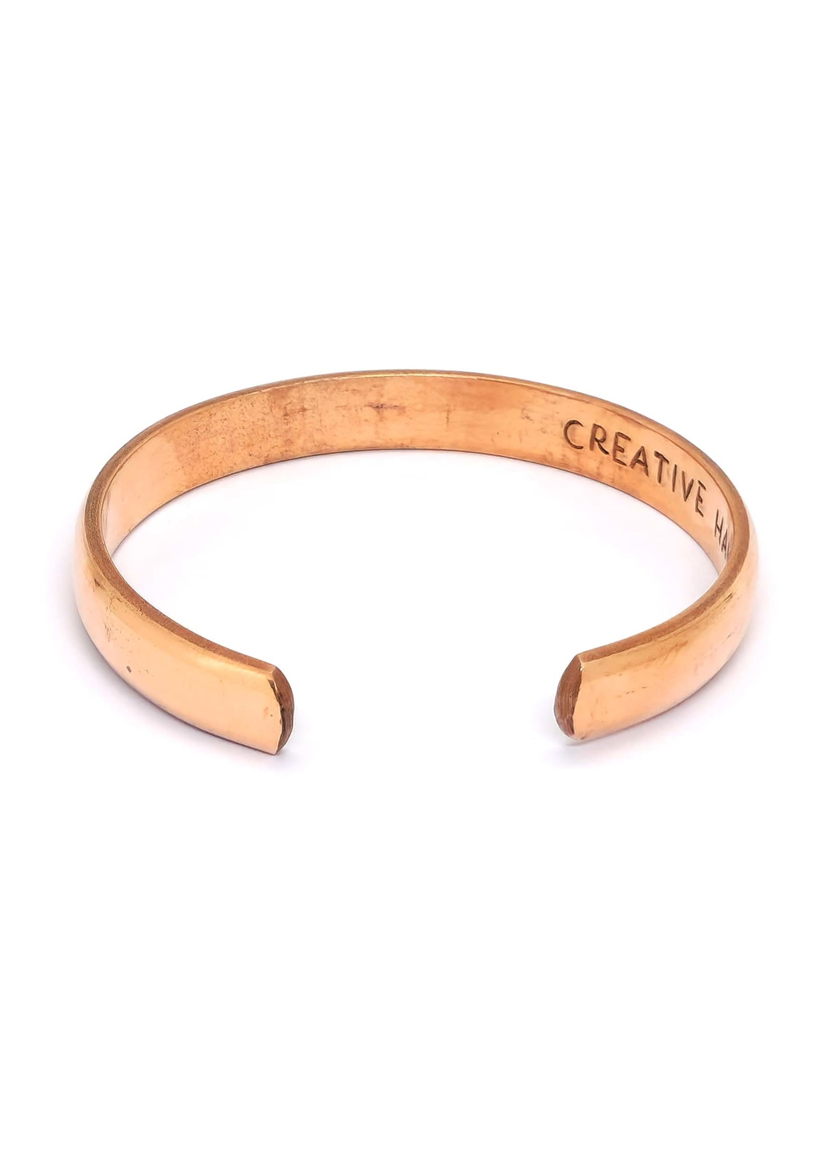 Copper Bangle, Adjustable Size With Open Back