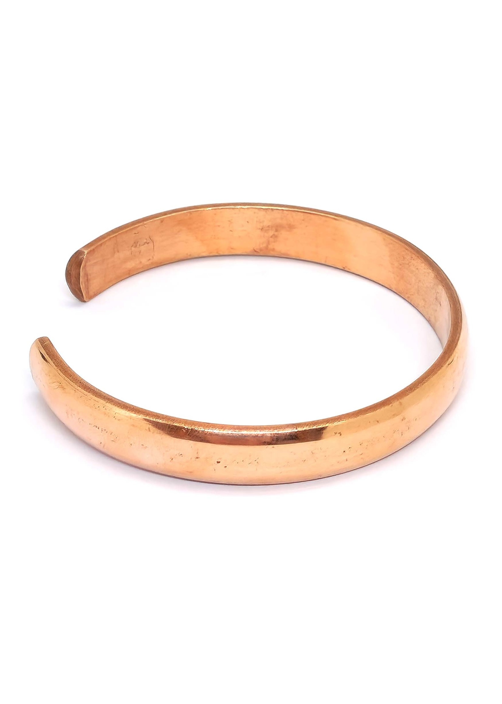 Copper Bangle, Adjustable Size With Open Back