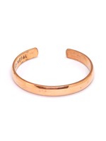 Copper Bangle, Adjustable Size With Open Back
