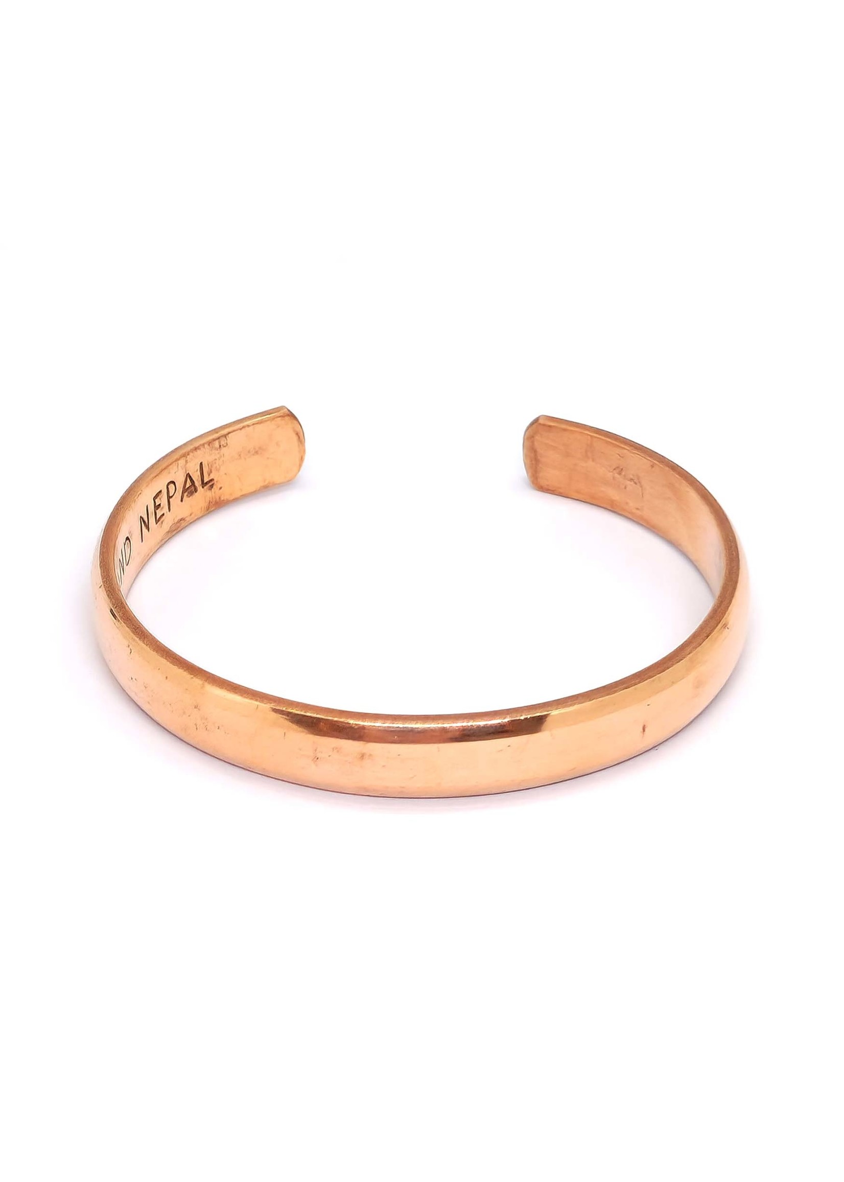 Copper Bangle, Adjustable Size With Open Back