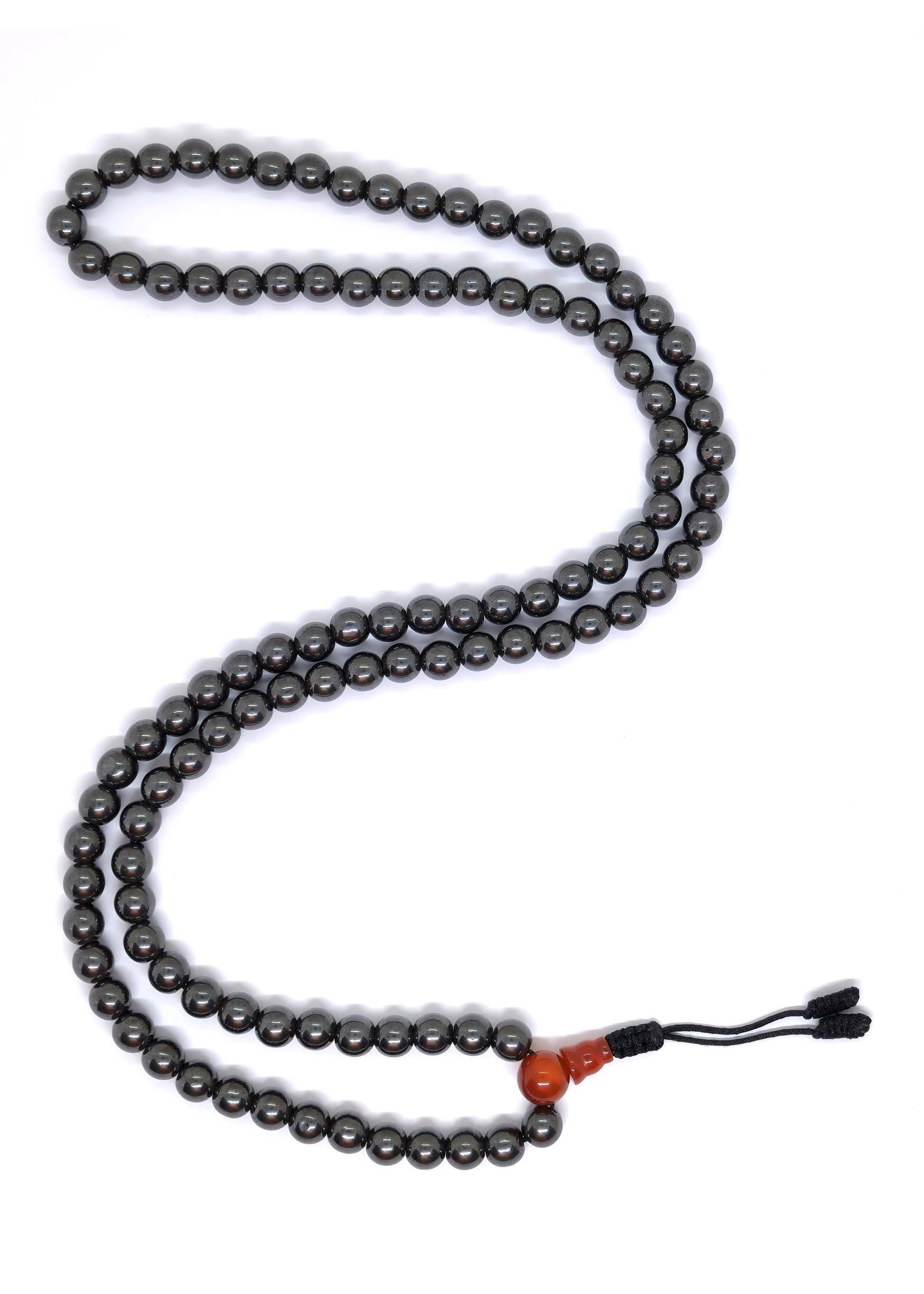 Perline di preghiera tibetane - Mala in pietra ematite