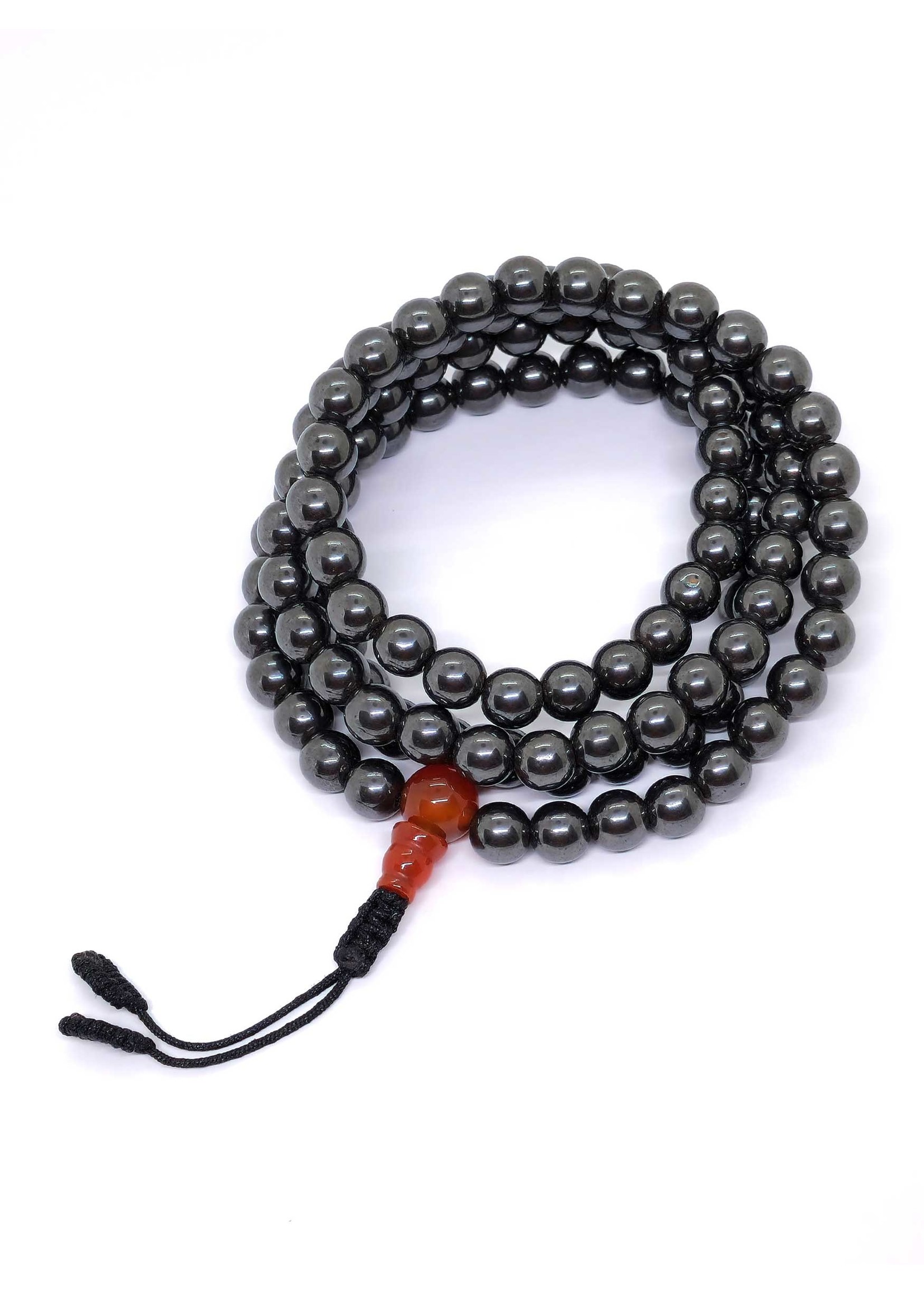 Perline di preghiera tibetane - Mala in pietra ematite