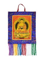 Buddha Thangka ricamato tibetano da parete