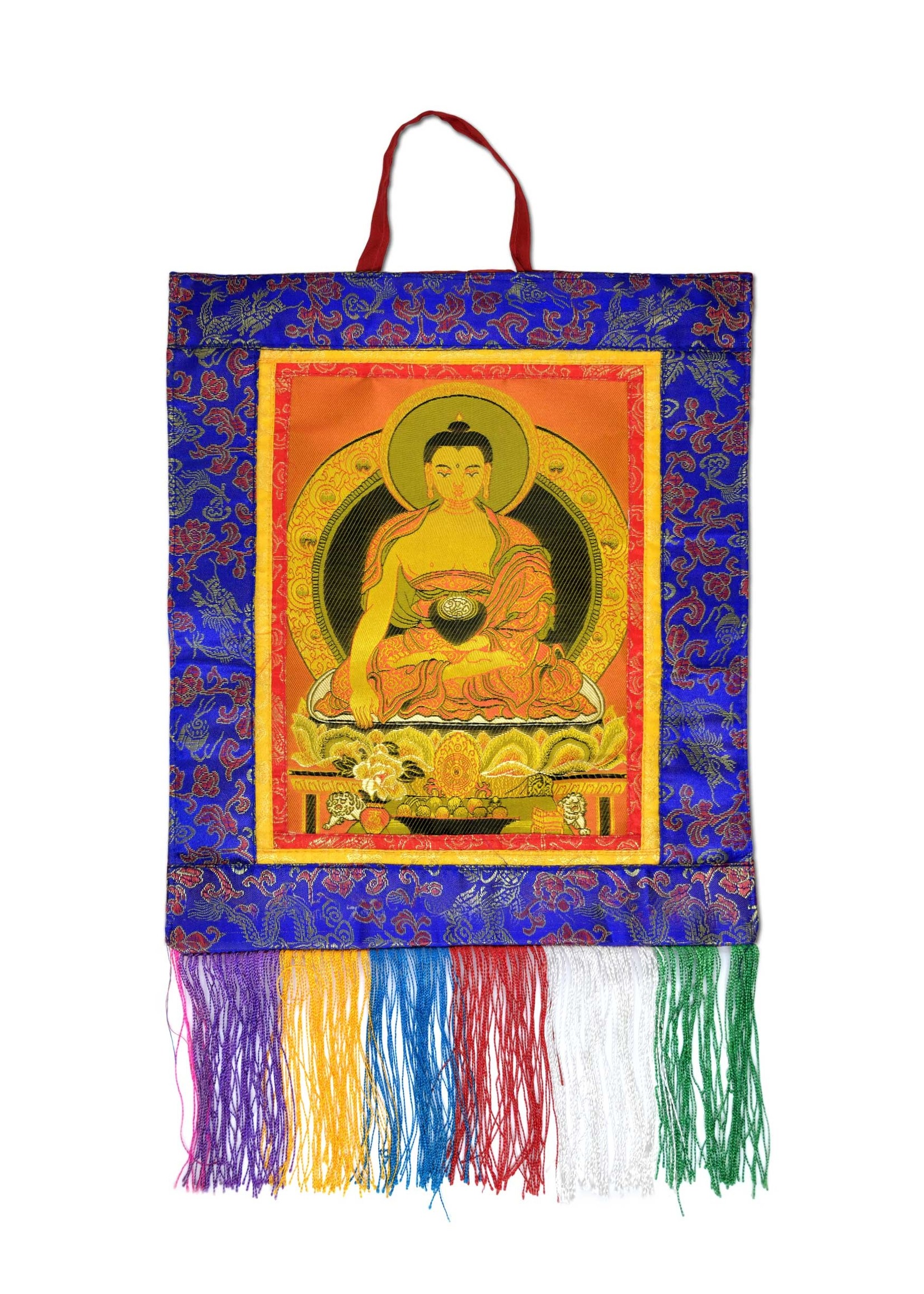 Buddha Thangka ricamato tibetano da parete