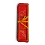 Pochette pour livre du dharma en brocart avec cadre en bambou, rouge