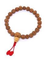Bracelet en rudraksha avec pompon, extensible