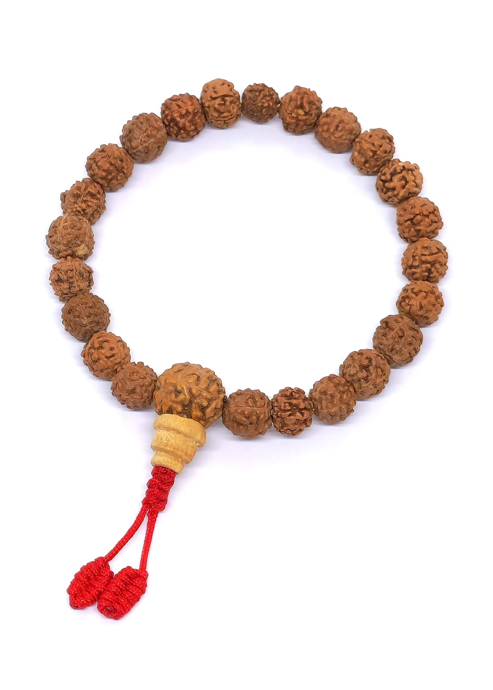 Armband Mala aus Rudraksha mit Quaste, dehnbar