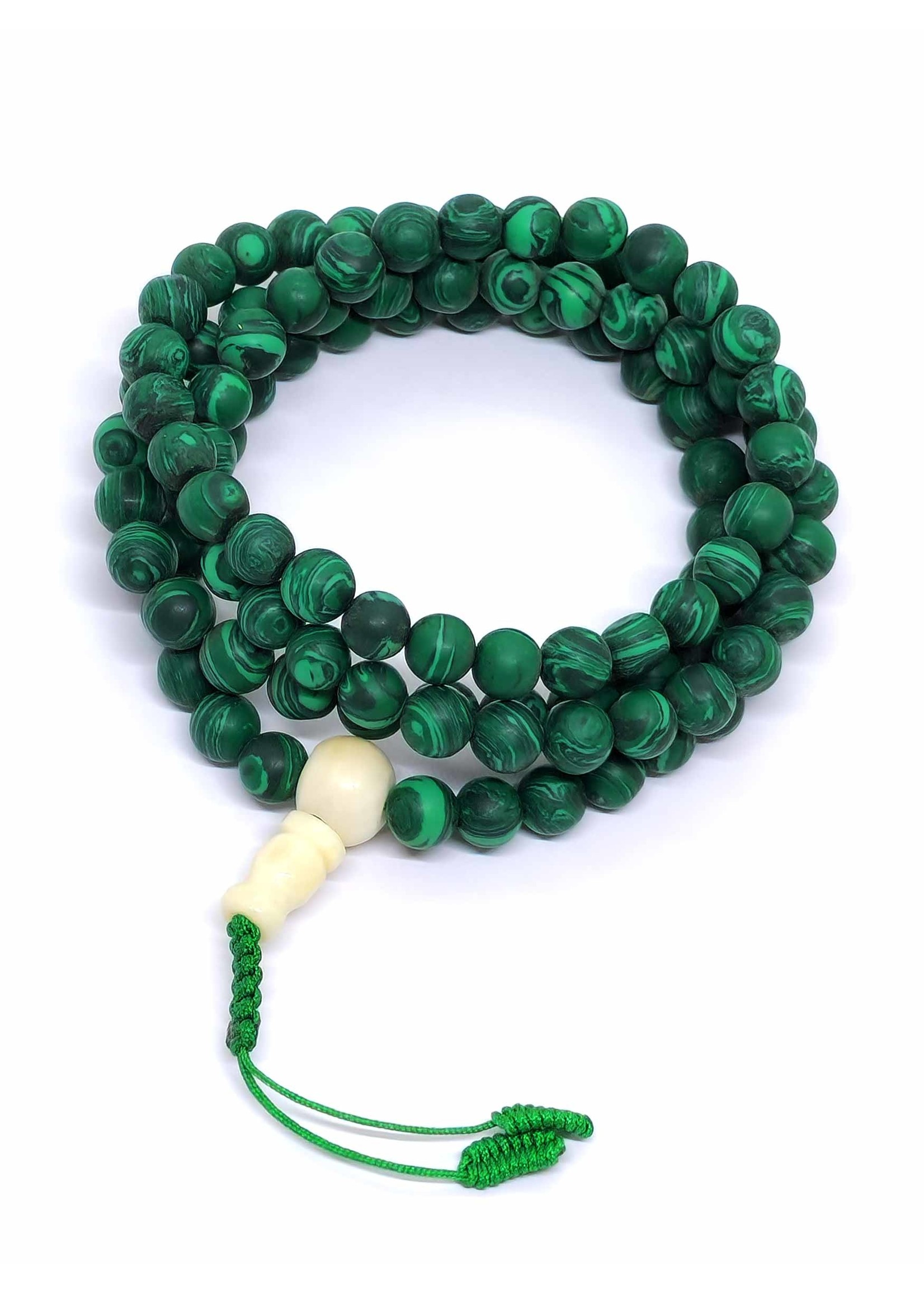 Perles de prière tibétaines mala malachite