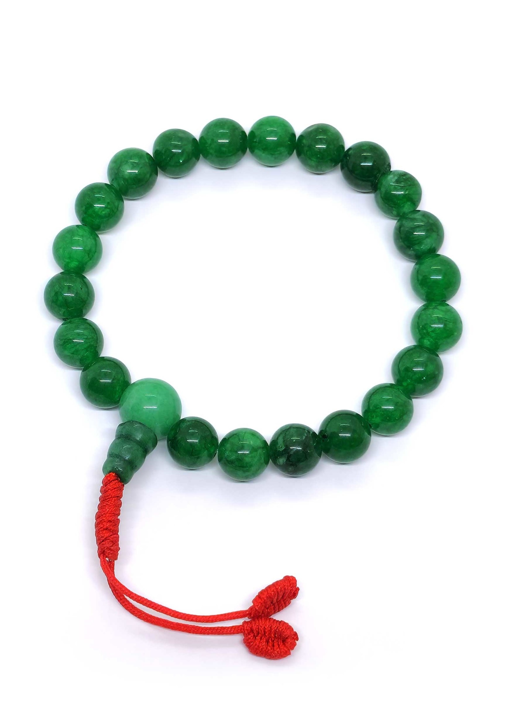 Bracelet Mala de poignet en pierre de jade, extensible