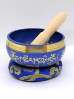 Ciotola da canto tibetana con mantra della compassione, set di 3, Ø 10.5cm, 250g