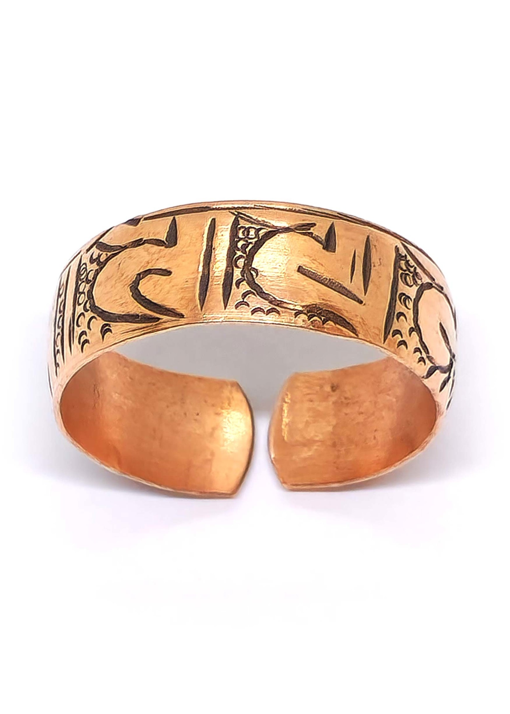 Tibetan Mantra Finger Ring "Om Mani Padme Hum" Sanskrit