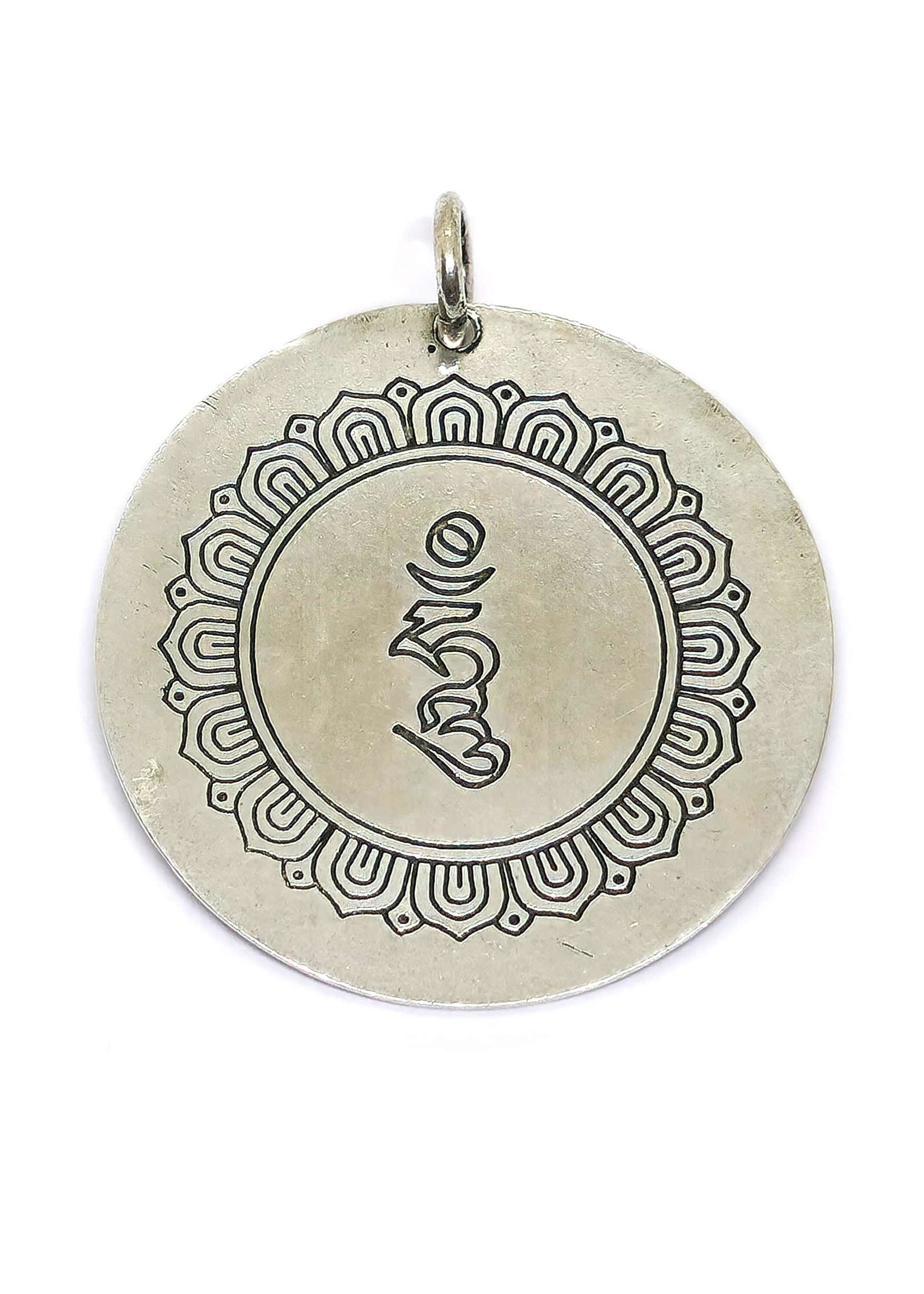 Pendentif en forme de bouddha de médecine avec "Om Mani Padme Hum"