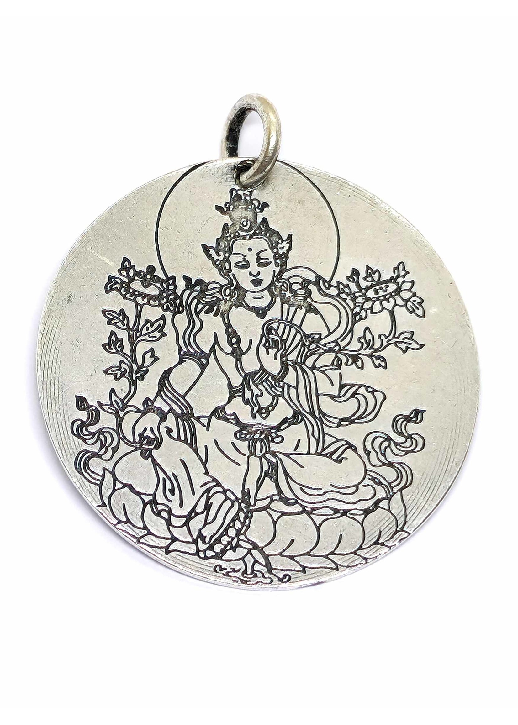 Pendentif Tara verte avec Tara-mantra