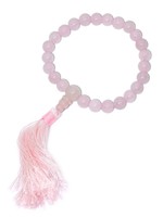 Bracelet Mala de poignet en quartz rose, extensible
