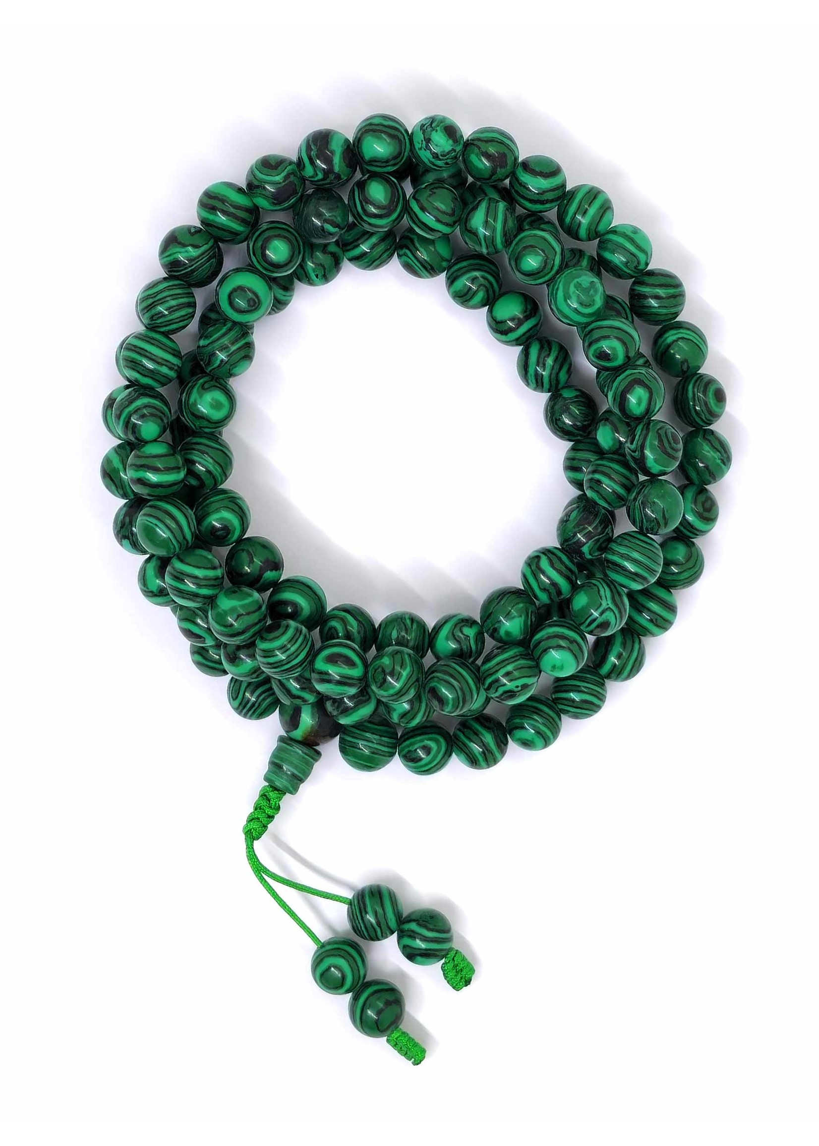 Perline di preghiera tibetane - Mala di malachite