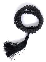 Tibetan Prayer Beads Lava Stone Mala with Tassel