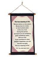 Mini appendiabiti tibetano, citazione del Dalai Lama "The true meaning of life"