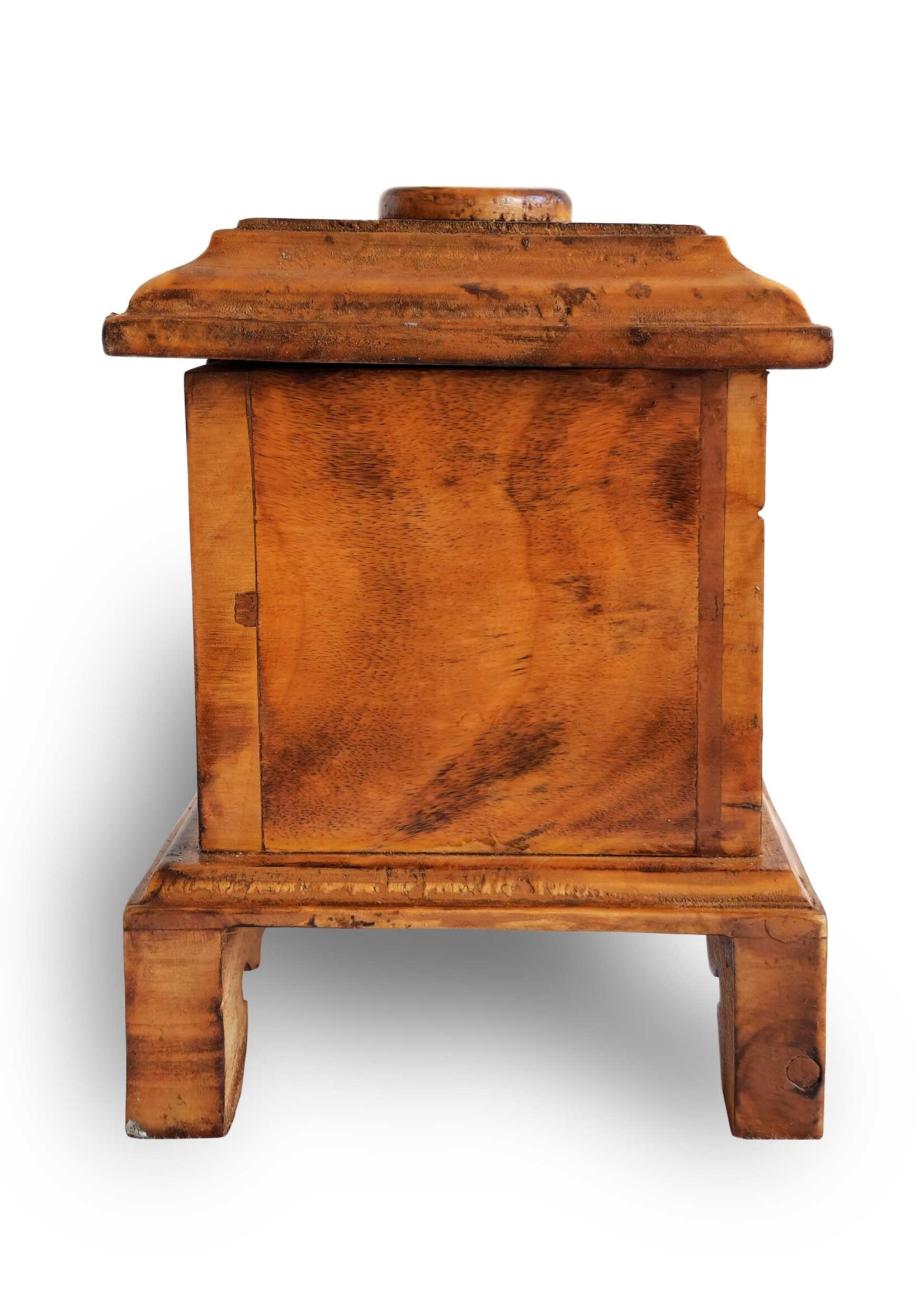 Tibetan Wooden Incense Holder with Tibetan Hand Carvings