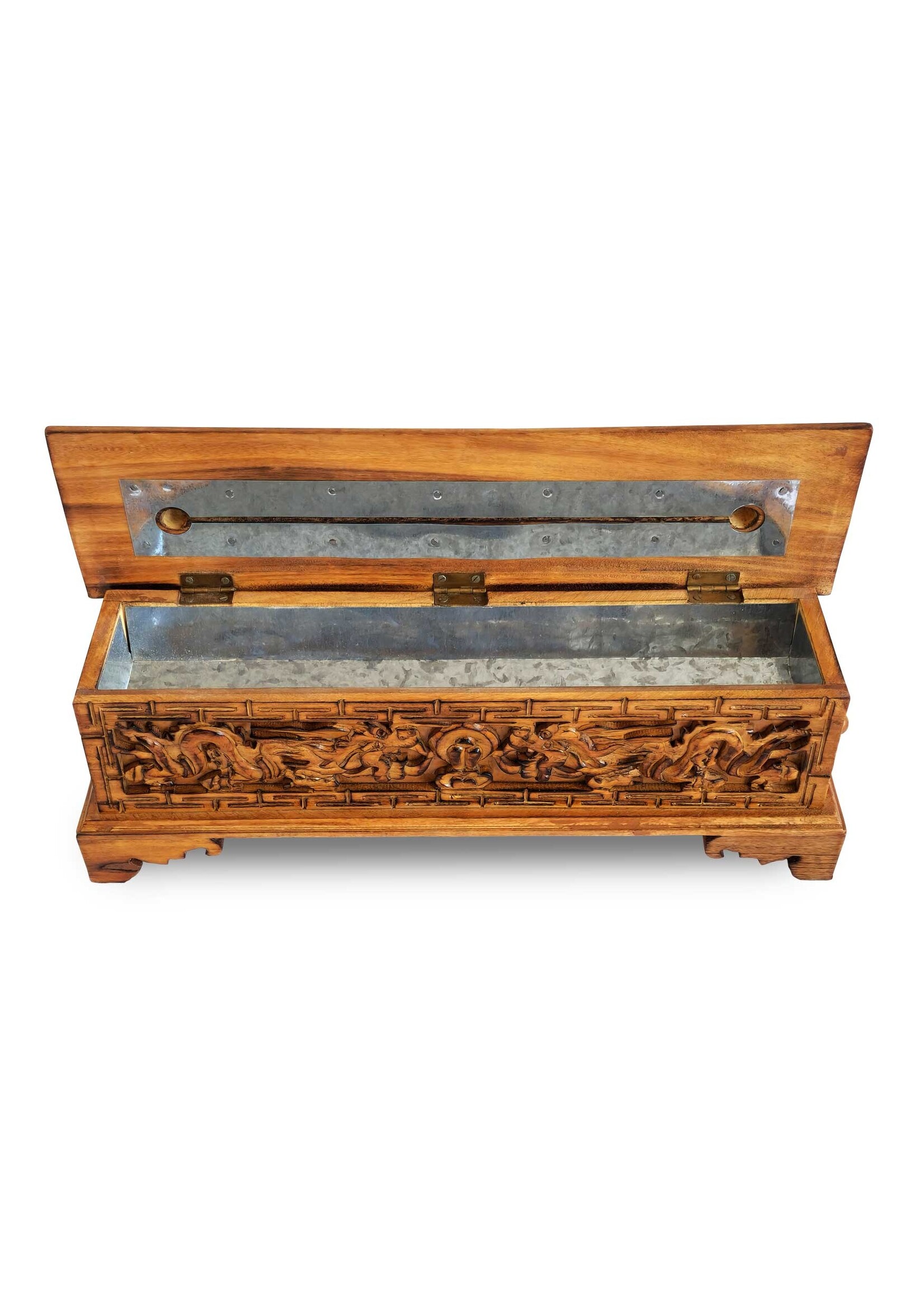 Portaincenso tibetano in legno con intagli a mano tibetani