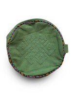 Copricuscino rotondo da meditazione Zafu con disegno tibetano Endless-Knot Patch